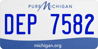 MI license plate DEP7582