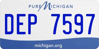 MI license plate DEP7597