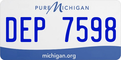 MI license plate DEP7598