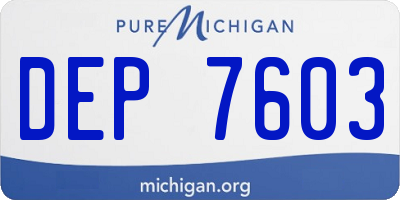 MI license plate DEP7603