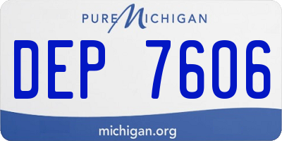 MI license plate DEP7606