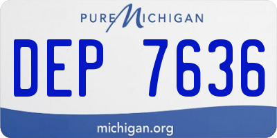 MI license plate DEP7636