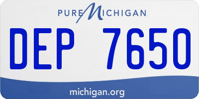 MI license plate DEP7650