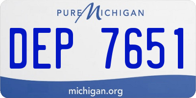 MI license plate DEP7651