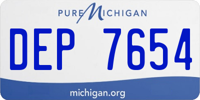 MI license plate DEP7654