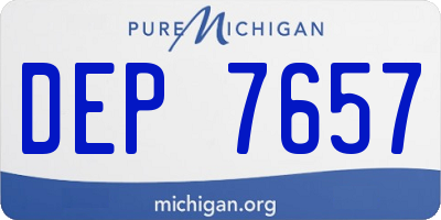 MI license plate DEP7657