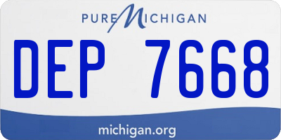 MI license plate DEP7668