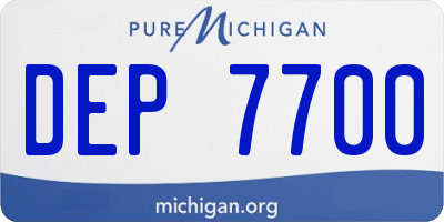 MI license plate DEP7700