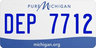 MI license plate DEP7712