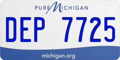 MI license plate DEP7725