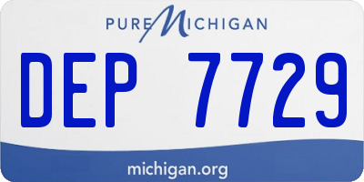 MI license plate DEP7729