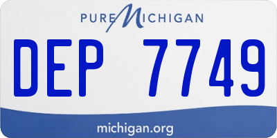 MI license plate DEP7749
