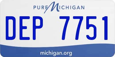 MI license plate DEP7751