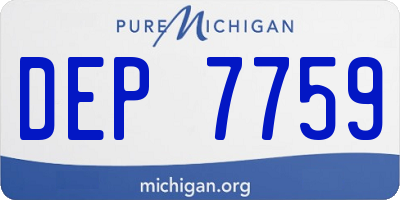 MI license plate DEP7759