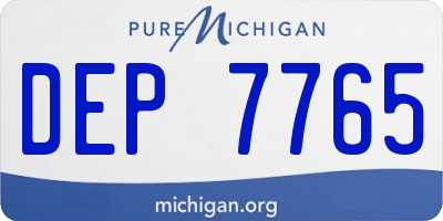 MI license plate DEP7765
