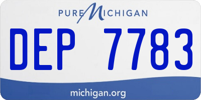 MI license plate DEP7783
