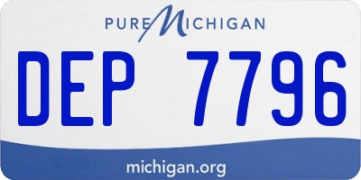 MI license plate DEP7796