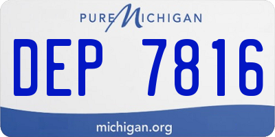 MI license plate DEP7816