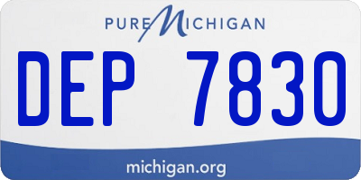MI license plate DEP7830