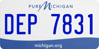 MI license plate DEP7831