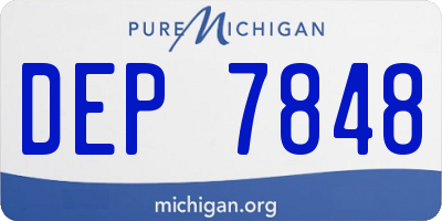MI license plate DEP7848