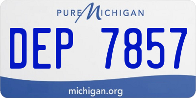 MI license plate DEP7857