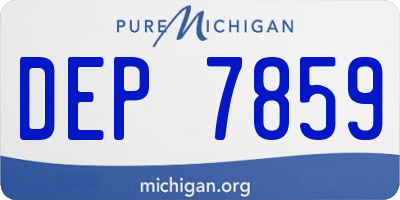 MI license plate DEP7859