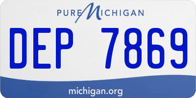 MI license plate DEP7869