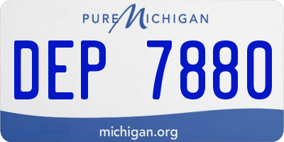 MI license plate DEP7880