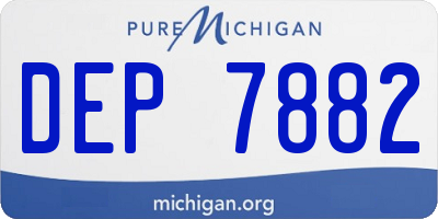 MI license plate DEP7882