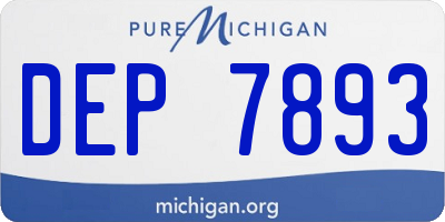 MI license plate DEP7893