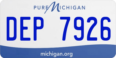 MI license plate DEP7926