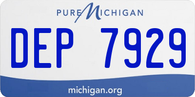 MI license plate DEP7929