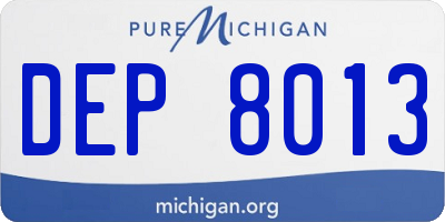 MI license plate DEP8013