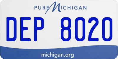 MI license plate DEP8020