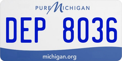 MI license plate DEP8036