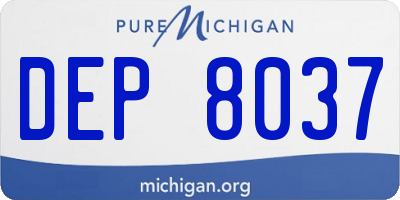 MI license plate DEP8037
