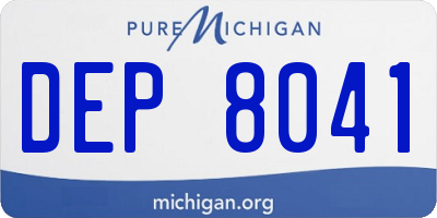 MI license plate DEP8041