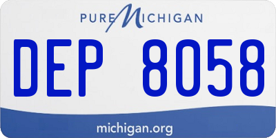 MI license plate DEP8058