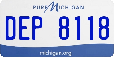 MI license plate DEP8118