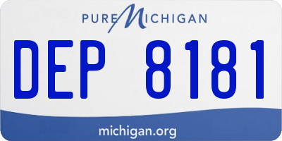 MI license plate DEP8181
