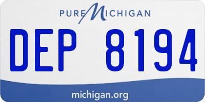 MI license plate DEP8194