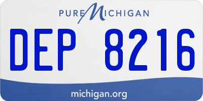 MI license plate DEP8216