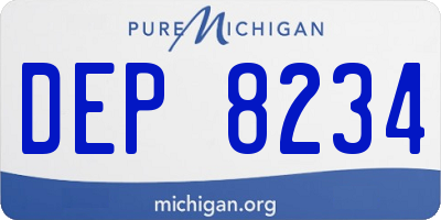 MI license plate DEP8234