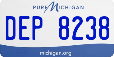 MI license plate DEP8238