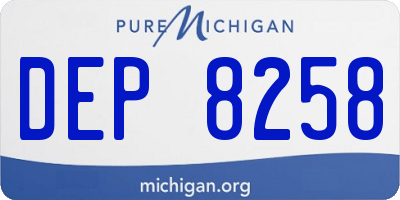 MI license plate DEP8258