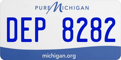 MI license plate DEP8282
