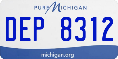 MI license plate DEP8312
