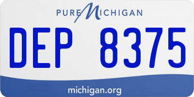 MI license plate DEP8375