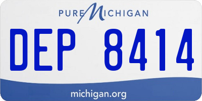 MI license plate DEP8414